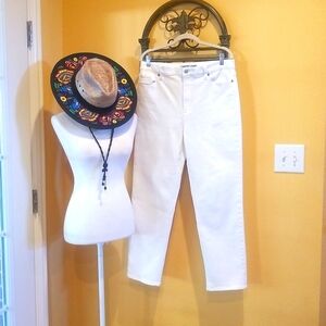 Lands End White Jeans